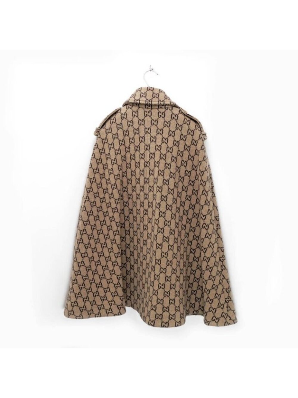 Gucci Cape GG Pattern Beige Dark Brown S Size Apparel - Picture 2 of 10
